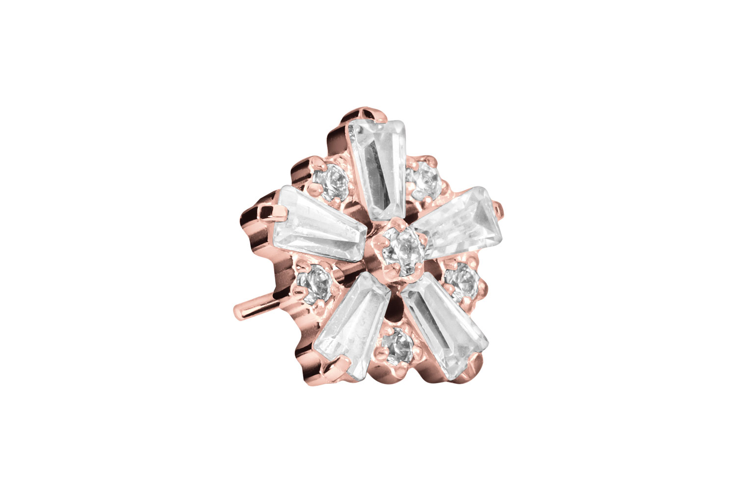 Titan Aufsatz mit Push Pin SCHNEEFLOCKE von Piercingline